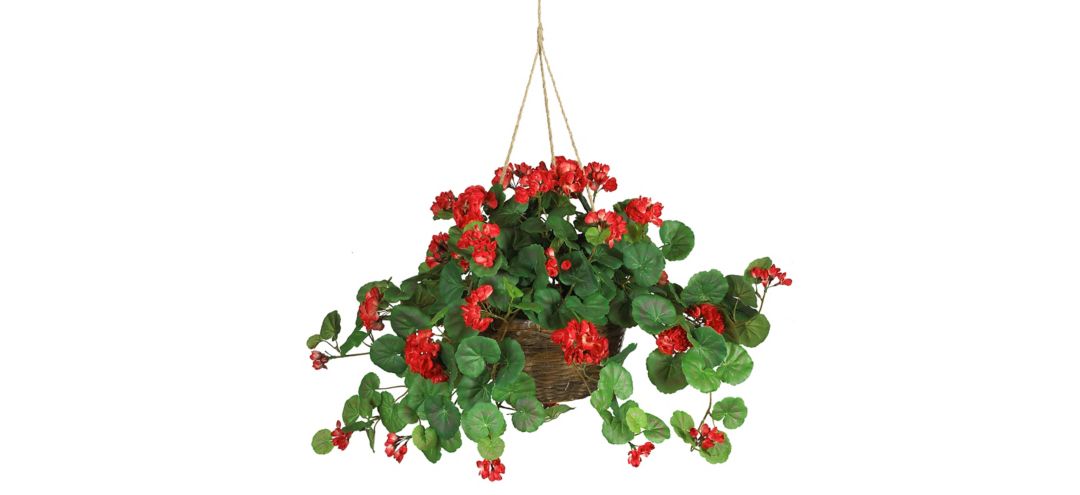 Geranium Hanging Basket Silk Plant