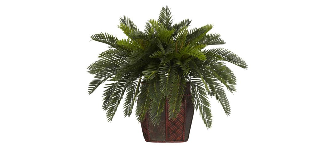 Double Cycas with Vase Silk Plant