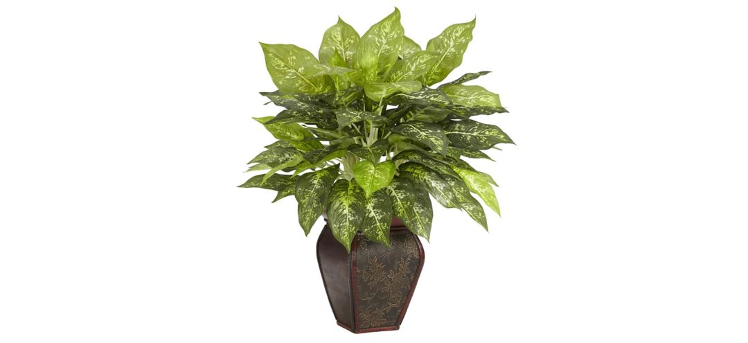 140166760 Dieffenbachia with Decorative Vase Silk Plant sku 140166760