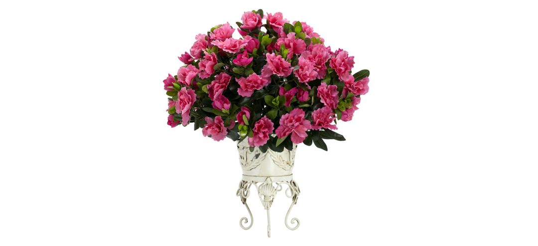 140166870 Azalea with Metal Planter Silk Plant sku 140166870