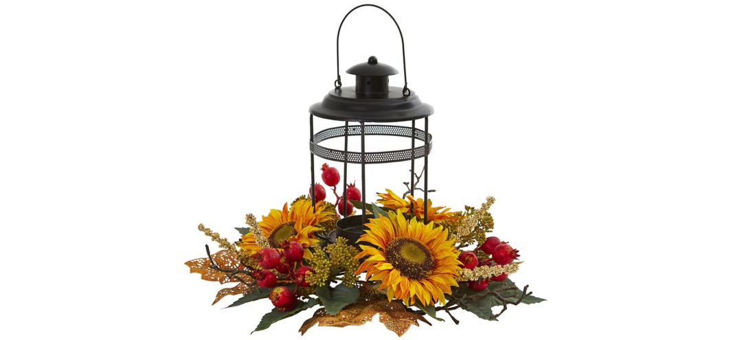 Sunflower Berry Artificial Arrangement Candelabrum