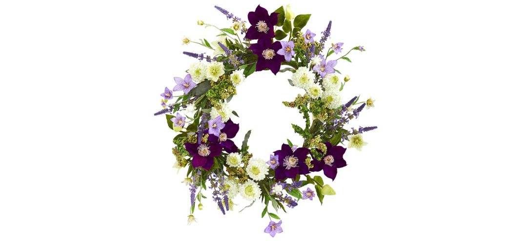 22in. Mixed Flower Artificial Wreath