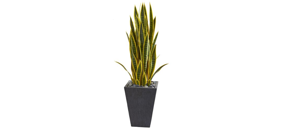 3.5ft. Sansevieria Artificial Plant in Slate Planter