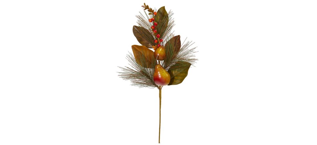 24in. Pear, Pine and Magnolia Leaf Artificial Flower (Set of 6)