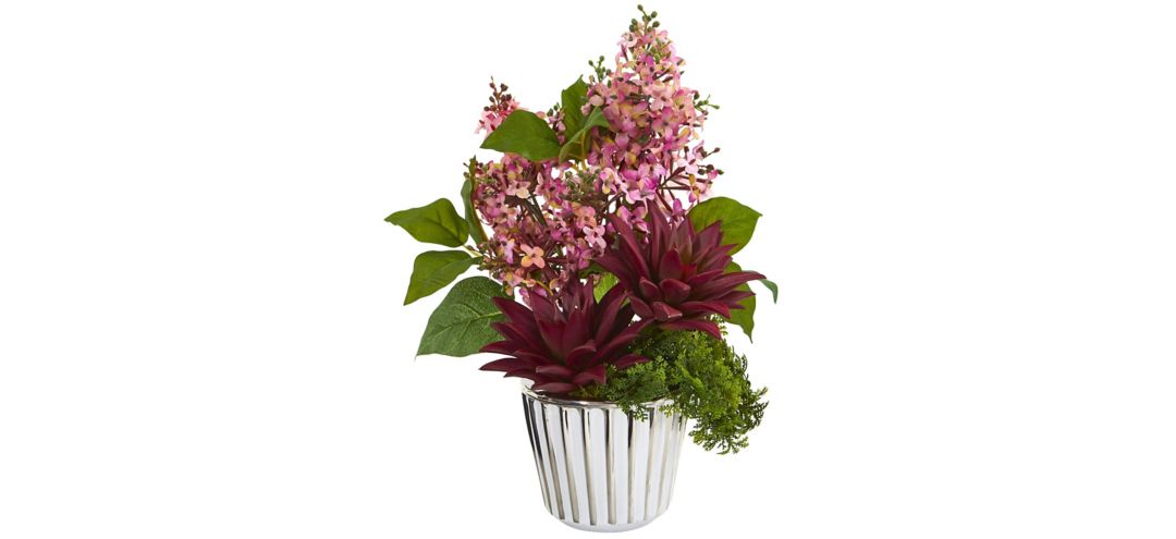 Lilac and Succulent Artificial Arrangement