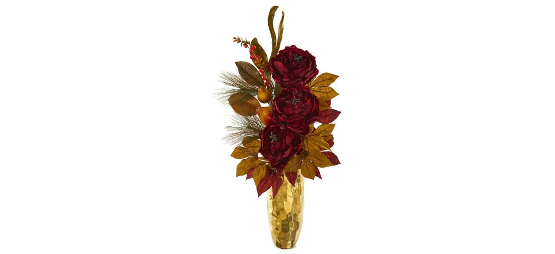 30in. Peony, Pear and Magnolia Leaf Artificial Arrangement