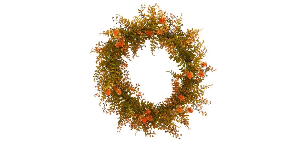 21in. Autumn Fern Artificial Wreath