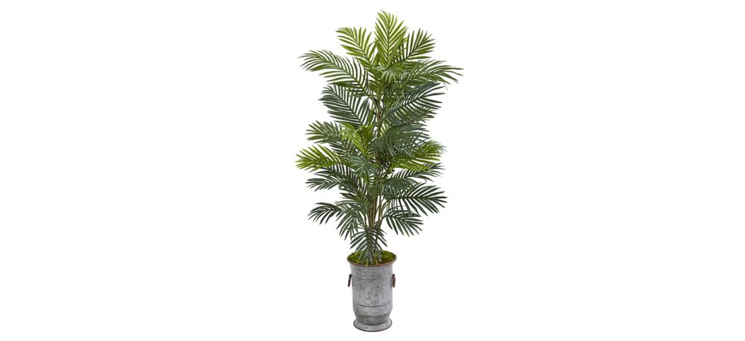 56in. Areca Palm Artificial Plant in Metal Urn