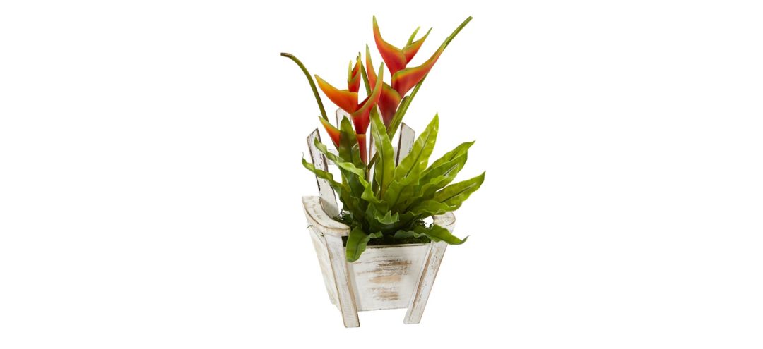 Heliconia and Birds Nest Fern Artificial Plant Planter