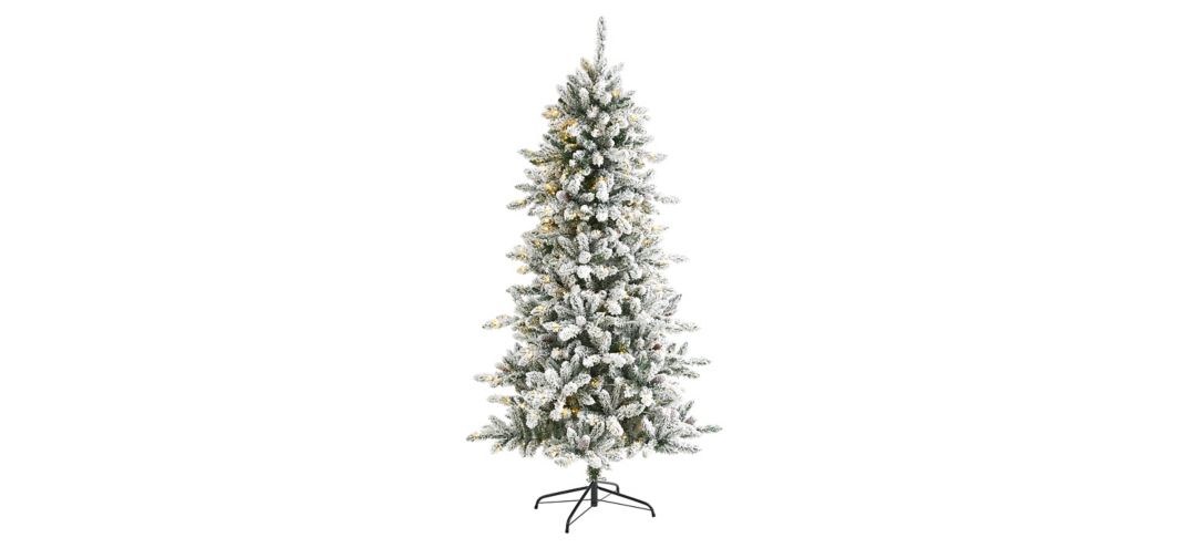 140192900 6ft. Pre-Lit Flocked Livingston Fir Artificial Chr sku 140192900