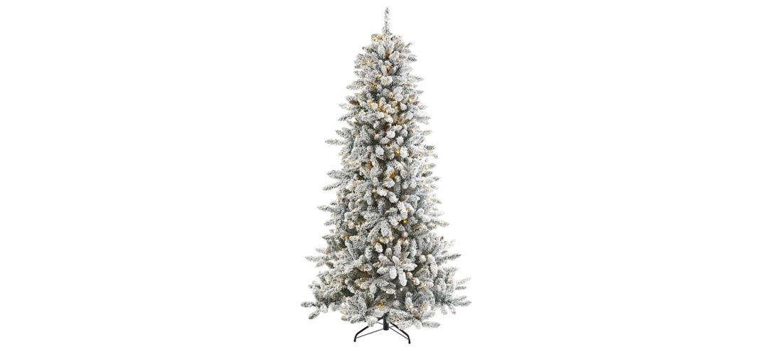 7.5ft. Pre-Lit Flocked Livingston Fir Artificial Christmas Tree