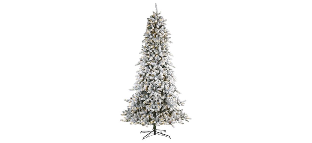 140192930 9ft. Pre-Lit Flocked Livingston Fir Artificial Chr sku 140192930