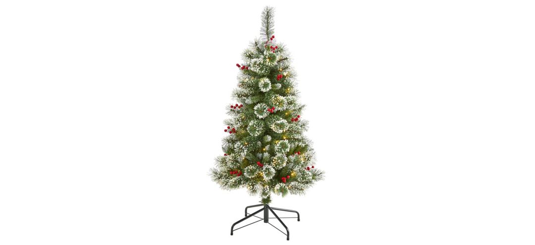 140193050 4ft. Pre-Lit Frosted Swiss Pine Artificial Christm sku 140193050