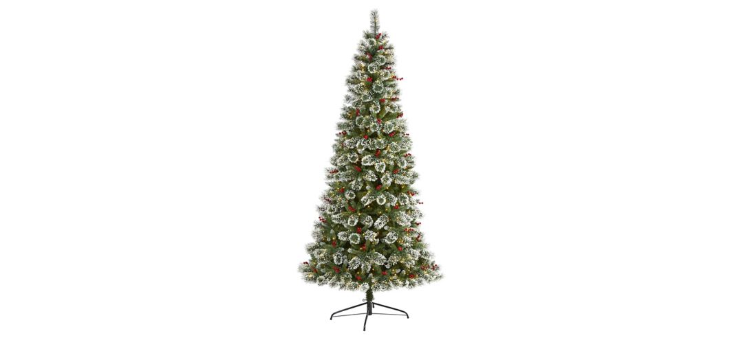 140193090 8ft. Pre-Lit Frosted Swiss Pine Artificial Christm sku 140193090