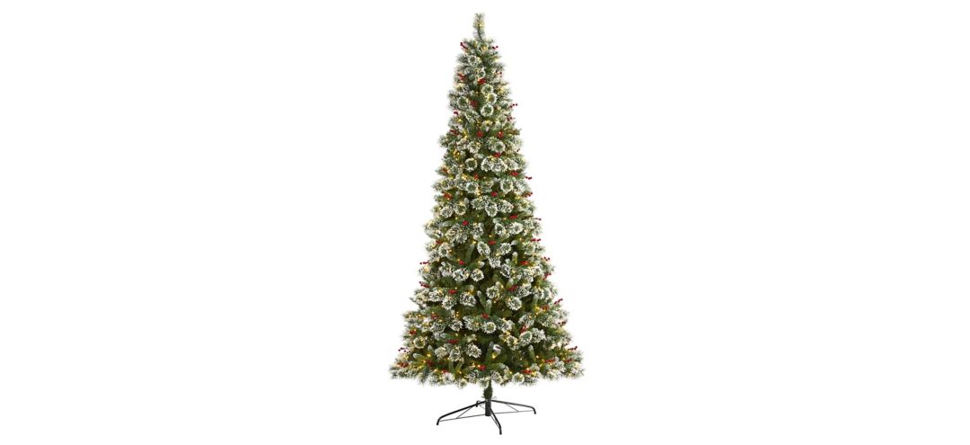 9ft. Pre-Lit Frosted Swiss Pine Artificial Christmas Tree
