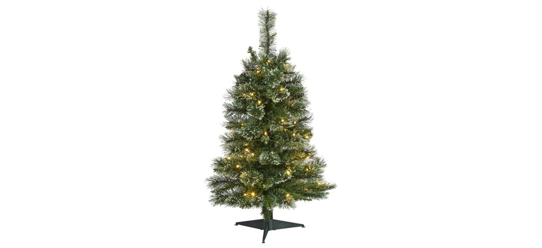 3ft. Pre-Lit Wisconsin Slim Snow Tip Pine Artificial Christmas Tree