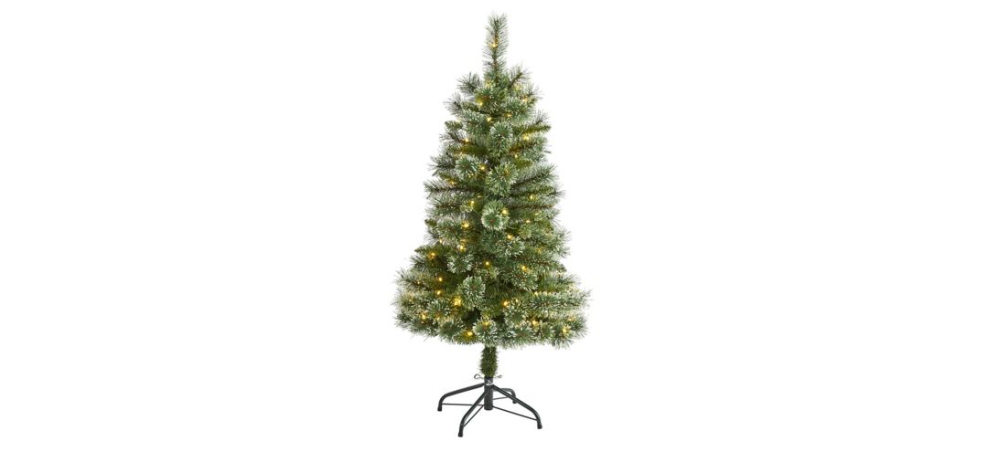 4ft. Pre-Lit Wisconsin Slim Snow Tip Pine Artificial Christmas Tree