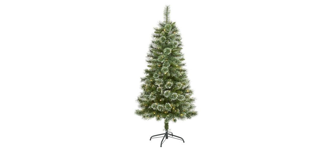 5ft. Pre-Lit Wisconsin Slim Snow Tip Pine Artificial Christmas Tree