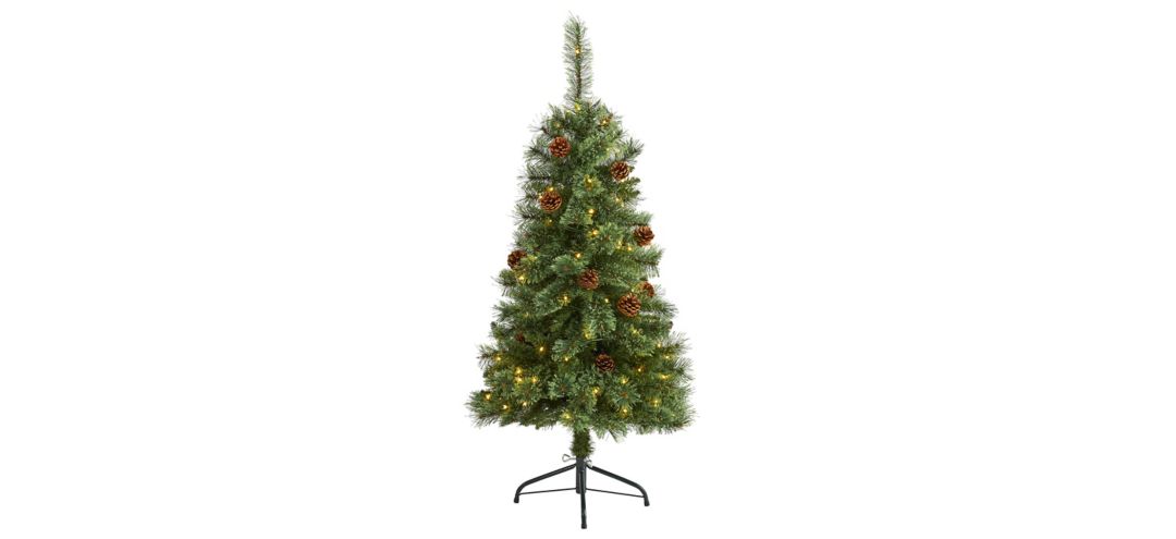 140193180 4ft. Pre-Lit White Mountain Pine Artificial Christ sku 140193180