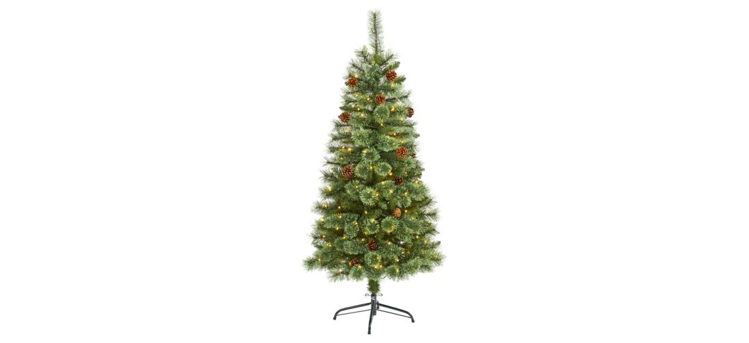 140193190 5ft. Pre-Lit White Mountain Pine Artificial Christ sku 140193190