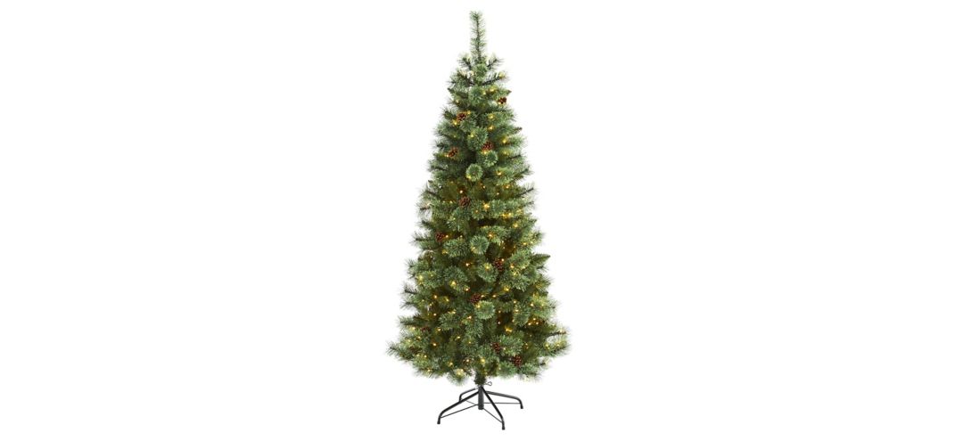 6ft. Pre-Lit White Mountain Pine Artificial Christmas Tree