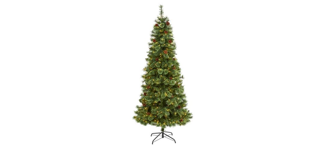7ft. Pre-Lit White Mountain Pine Artificial Christmas Tree