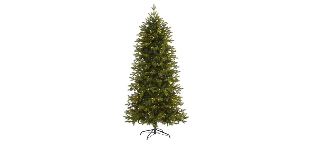 7ft. Pre-Lit Belgium Fir Natural Look Artificial Christmas Tree