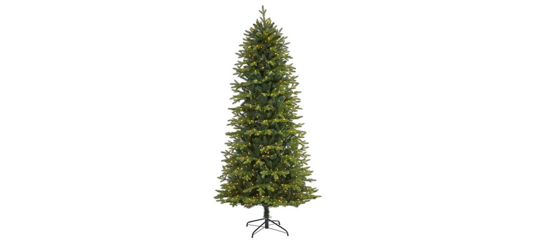 8ft. Pre-Lit Belgium Fir Natural Look Artificial Christmas Tree