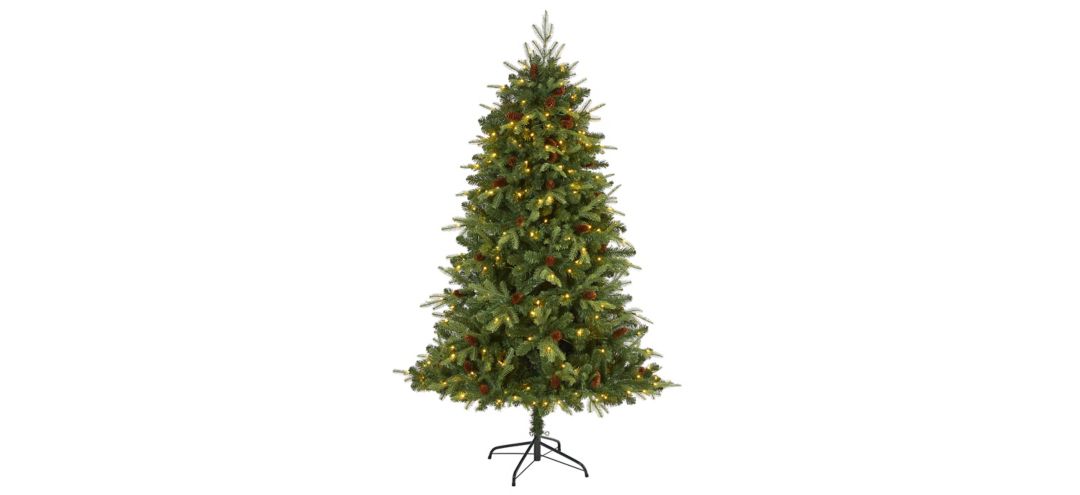 6ft. Pre-Lit Wellington Spruce Natural Look Artificial Christmas Tree