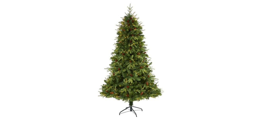 7ft. Pre-Lit Wellington Spruce Natural Look Artificial Christmas Tree