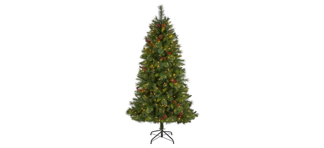 6ft. Pre-Lit Aberdeen Spruce Artificial Christmas Tree