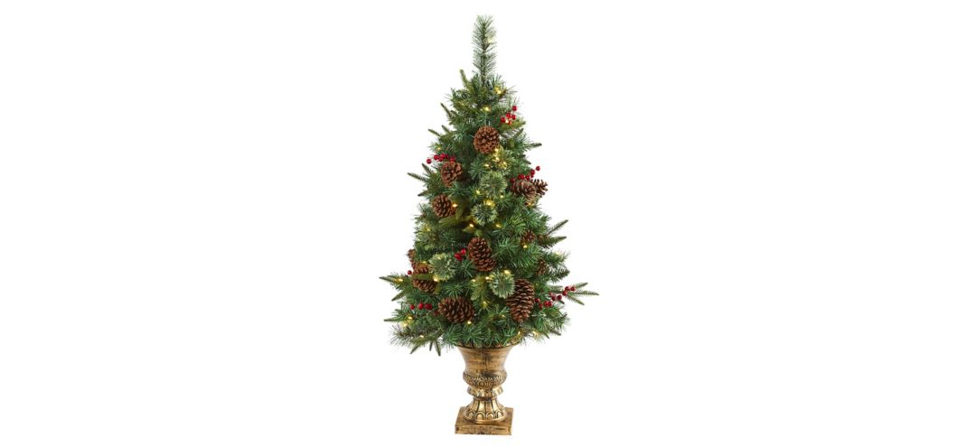 4ft. Pre-Lit Artificial Christmas Tree w/ Decorative Urn
