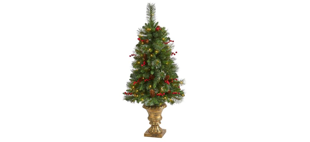 4ft. Pre-Lit Artificial Christmas Tree w/ Decorative Urn