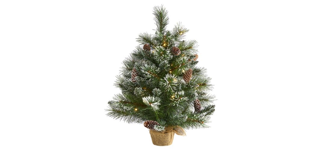 140193730 2ft. Pre-Lit Frosted Pine Artificial Christmas Tre sku 140193730