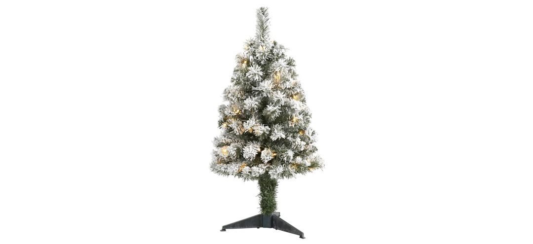 3ft. Pre-Lit Flocked West Virginia Fir Artificial Christmas Tree