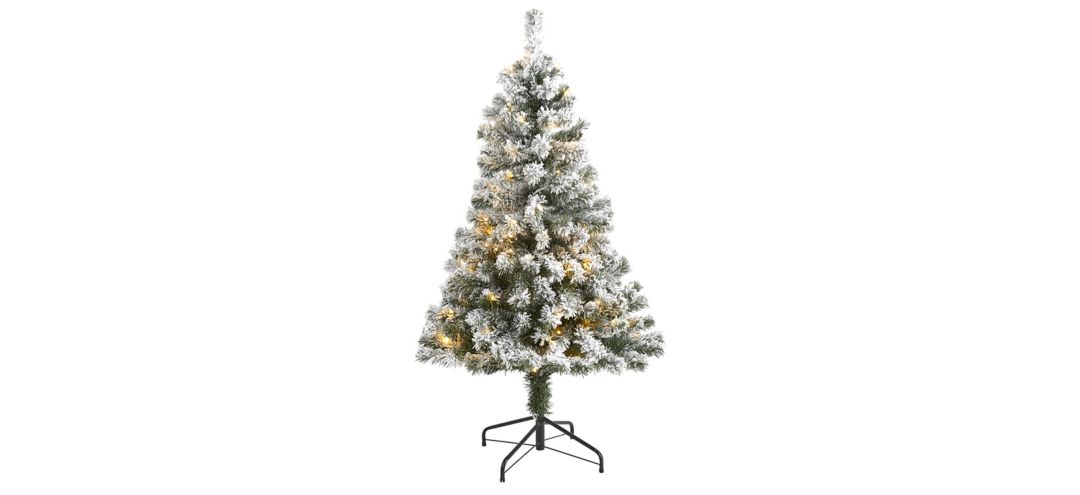 4ft. Pre-Lit Flocked West Virginia Fir Artificial Christmas Tree