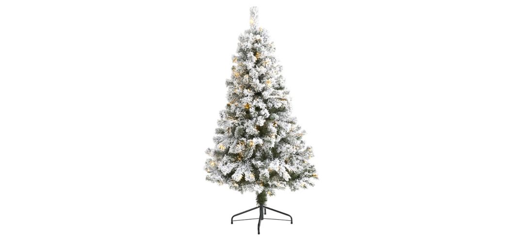 5ft. Pre-Lit Flocked West Virginia Fir Artificial Christmas Tree