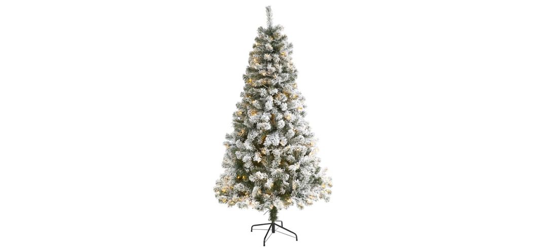 6ft. Pre-Lit Flocked West Virginia Fir Artificial Christmas Tree