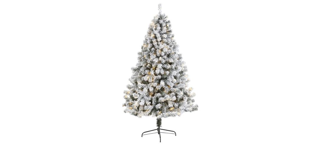 7ft. Pre-Lit Flocked West Virginia Fir Artificial Christmas Tree