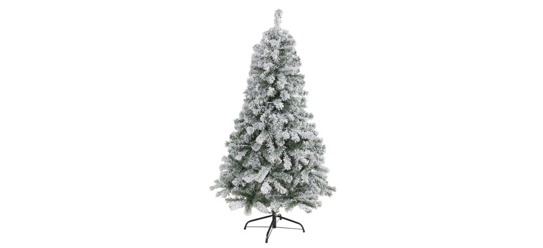 140194130 5ft. Flocked Rock Springs Spruce Artificial Christ sku 140194130