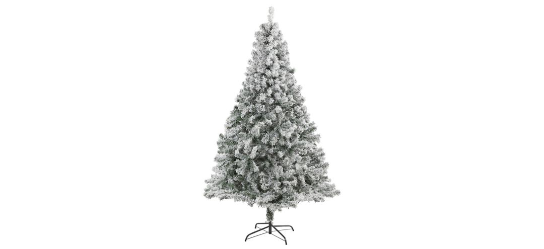 140194150 7ft. Flocked Rock Springs Spruce Artificial Christ sku 140194150