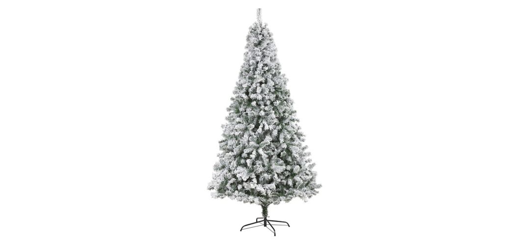 140194160 8ft. Flocked Rock Springs Spruce Artificial Christ sku 140194160