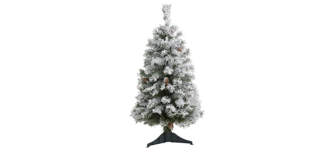 3ft. Flocked White River Mountain Pine Artificial Christmas Tree