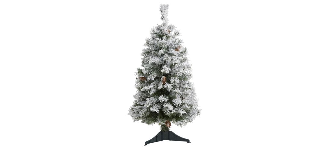 140194230 3ft. Flocked White River Mountain Pine Artificial  sku 140194230