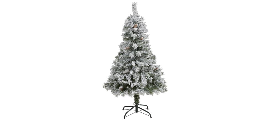 140194240 4ft. Flocked White River Mountain Pine Artificial  sku 140194240