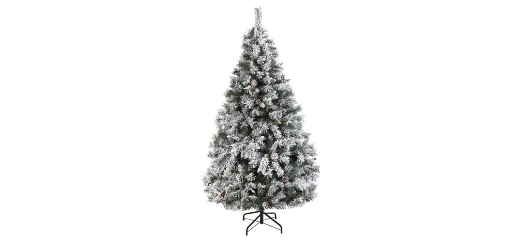 140194260 6ft. Flocked White River Mountain Pine Artificial  sku 140194260