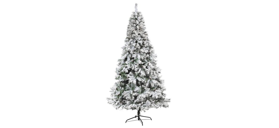 8ft. Flocked White River Mountain Pine Artificial Christmas Tree