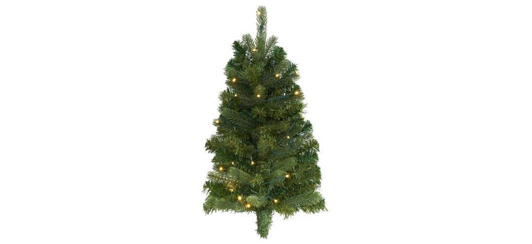 2ft. Pre-Lit Flat Back Wall Hanging Artificial Christmas Tree