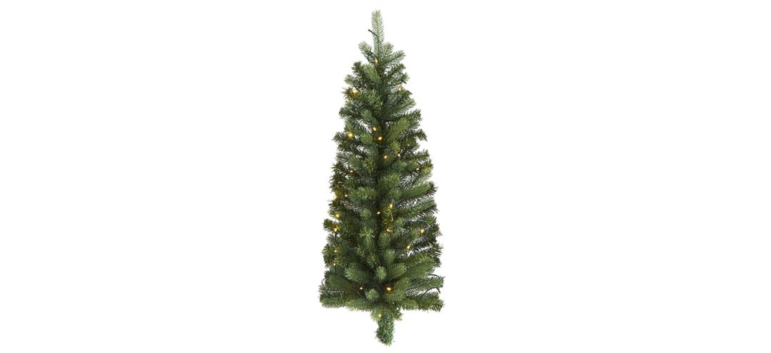 3ft. Pre-Lit Flat Back Wall Hanging Artificial Christmas Tree
