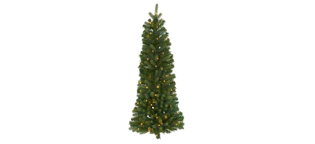 4ft. Pre-Lit Flat Back Wall Hanging Artificial Christmas Tree